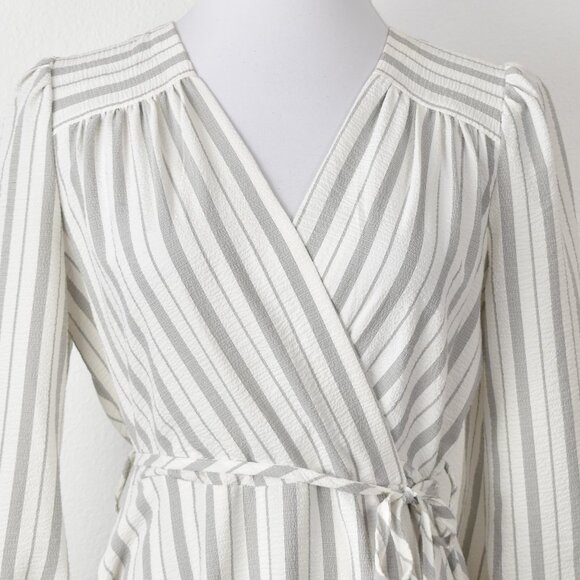 Calvin Klein Striped Wrap Style Dress - 8 - Picture 2 of 9